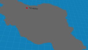 3D animated Israel stylized physical terrain map and neighboring countries. High quality 4k footage. Map of Iran with explosions around Tehran - Powered by Shutterstock - Get 15% off with code: PIKWIZARD15