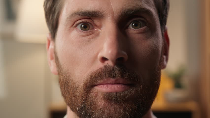 Shocked man portrait scared guy looking at camera amazing reaction shock frightened at home apartment Caucasian male businessman afraid stunned open mouth astonishment emotion unbelievable excitement