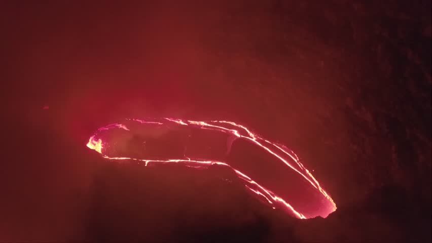 Erta Ale volcano Danakil Depression Ethiopia, eruption.