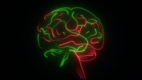 Red and Green Neon Brain with Glitch Effect – 4K Sci-Fi Neural Animation - Powered by Shutterstock - Get 15% off with code: PIKWIZARD15