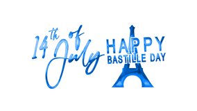 Bastille Day celebration with Eiffel Tower and birthday greeting. Perfect for French themed event invitations, social media posts, and greeting cards. - Powered by Shutterstock - Get 15% off with code: PIKWIZARD15