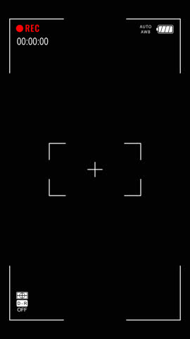 Camera viewfinder screen interface vertical, serious and focusing. Can be used as a design element for videos or creative projects.