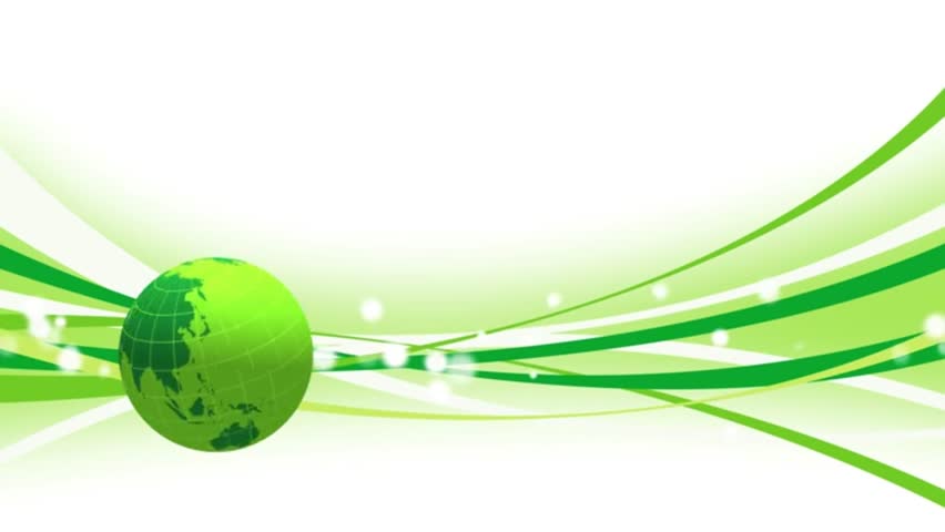Green Abstract Eco Background with Globe and Wave Lines – Clean Energy and Sustainability Animation