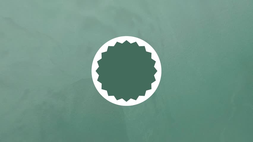 Number 50 Smooth Reveal  Inside Curvy Iconic Circular Design Spinning Effect  Against Grayish Dark Green Furious Fluid Flow