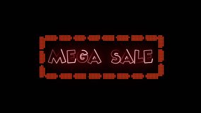Mega Sale Neon Line Text on Vibrant 4K LED Light Board Display – Dynamic Glowing Message Panel. Black Background. - Powered by Shutterstock - Get 15% off with code: PIKWIZARD15