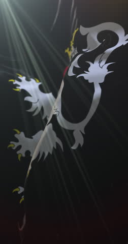 Flag of belgian city of Ghent, Flemish Region, Belgium. Loop. 4K Vertical