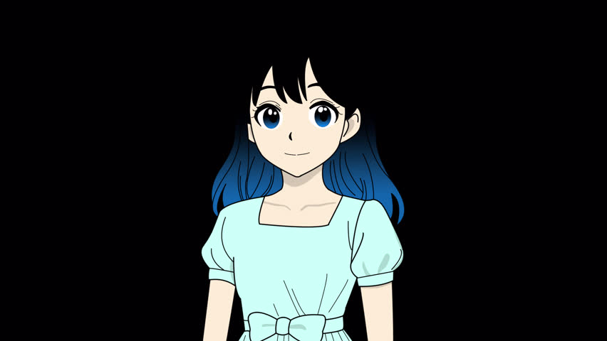 Anime Girl Talking Loop – 2D Animation Character