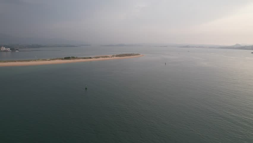 Aerial view of Somo town in Cantabria in Spain