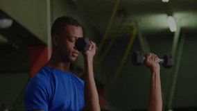 Coach adjusting grip and guiding client shoulder pressing in gym while fitness metrics overlaying. Training, strength, workout, performance, determination, fitness, health - Powered by Shutterstock - Get 15% off with code: PIKWIZARD15