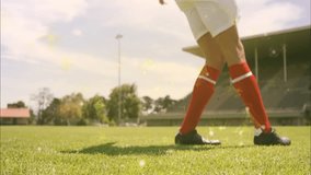 Soccer player jogging toward ball, lining up kick and driving ball across grass to advance play. Athlete, sports, action, outdoor, competition, athleticism, energy - Powered by Shutterstock - Get 15% off with code: PIKWIZARD15