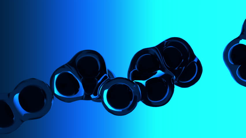 Glossy Metaball Cell Division Animation in Blue Background