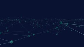 Glowing nodes lighting 3D cityscape connecting lines fading as camera rotating for network overlay. Futuristic, digital, abstract, technology, connectivity, virtual, cyberspace - Powered by Shutterstock - Get 15% off with code: PIKWIZARD15