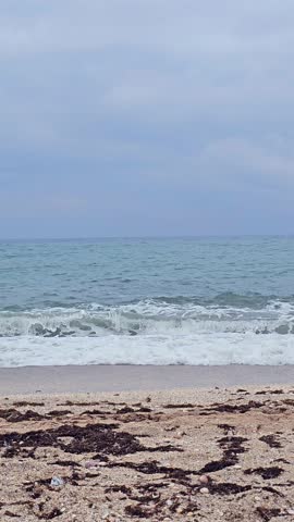 Beautiful Ocean Waves Hitting the Beach at Plage Riffiine ,one of the best beaches in Fnideq in north of Morocco— Summer Vacation Concept