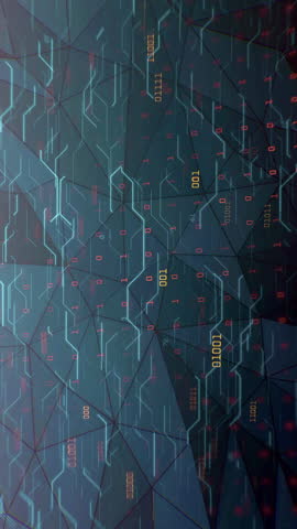 Digital Binary Looped Background – Futuristic Sci-Fi Vertical Mobile Video Wallpaper