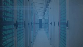 LED-lit server aisle initiating data cloud forming, pulsing then morphing into lock securing data. Cybersecurity, data center, cloud computing, encryption, digital infrastructure, technology, network - Powered by Shutterstock - Get 15% off with code: PIKWIZARD15