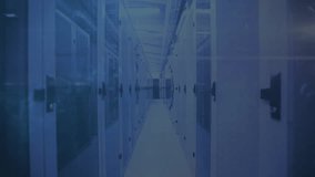 Server aisle view spawning padlock outline sharpening pulsing circuits signaling security. Cybersecurity, data, protection, technology, digital, futuristic, innovation - Powered by Shutterstock - Get 15% off with code: PIKWIZARD15