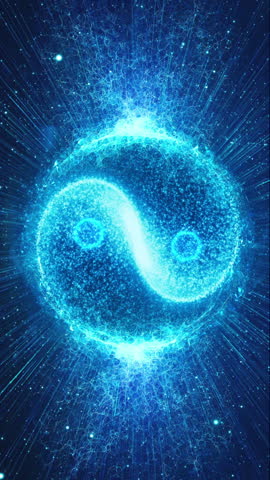 Ying Yang Symbol Looped Animation  Video Background for Meditation - Smartphone Mobile Format