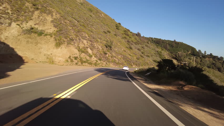 Big Sur Pacific Coast Highway Southbound 3 Pfeiffer State Park to McWay Falls 01 Front View MultiCam Driving Plate California USA