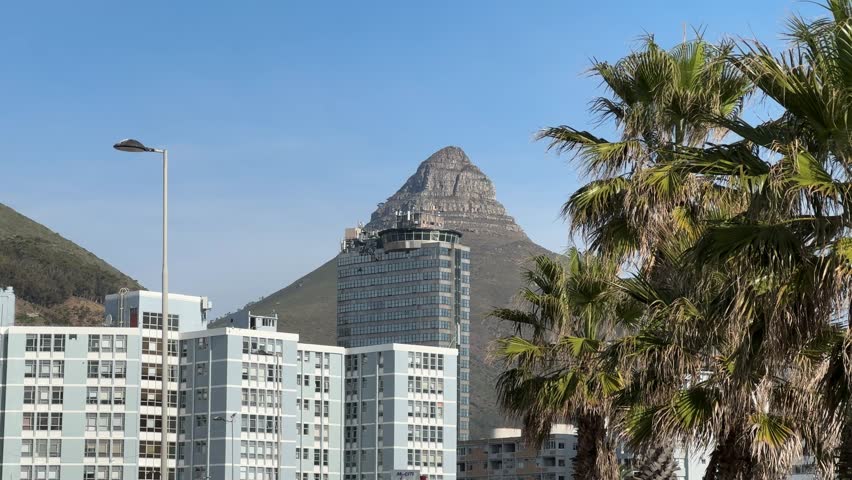 Lions Head and buildings of Sea Point, in Cape Town, South Africa.