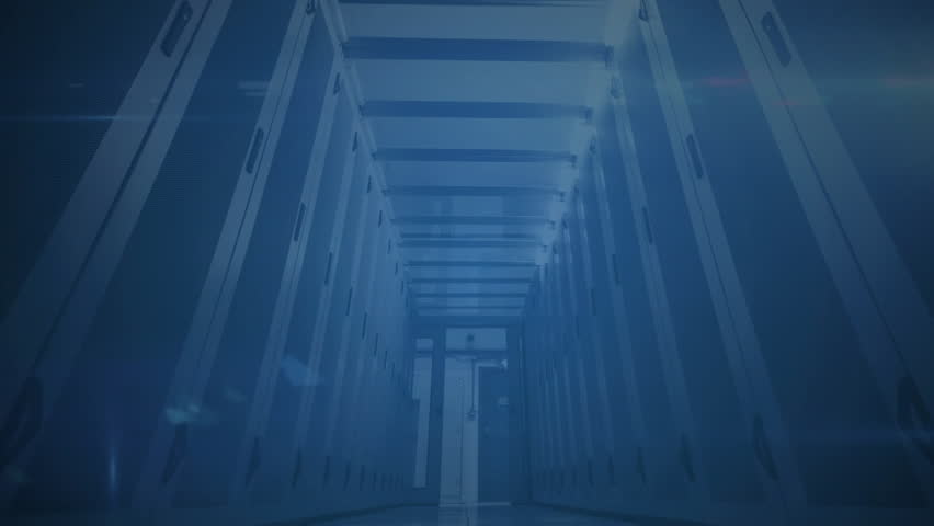 Light points materializing between racks linking into cloud forming padlock signaling data security. Technology, cybersecurity, digital, innovation, abstract, connectivity, futuristic - Powered by Shutterstock - Get 15% off with code: PIKWIZARD15