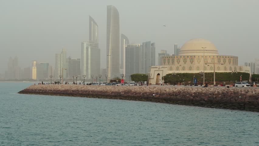 The emirates heritage club and Abu Dhabi view point  from Marina united Arab Emirates