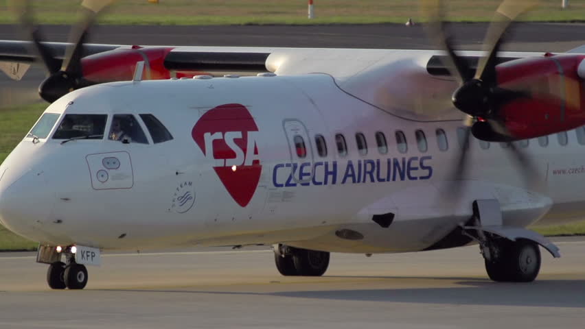 FRANKFURT, GERMANY - APRIL 25: Airplane from Czech Airlines on the Frankfurt