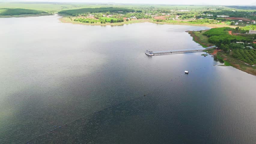 Aerial View Tilt of the Lake in Dong Nai.