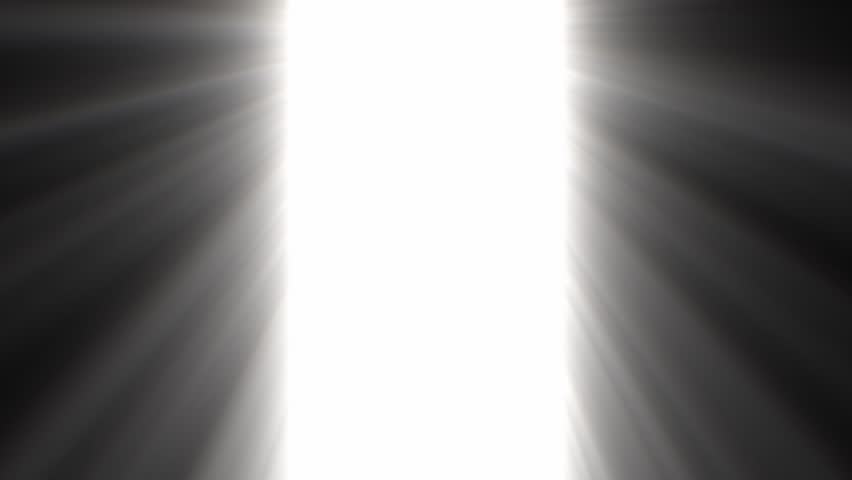 Doors Opening and Bright Glowing Light Appears in Dark Room. Light in the End of Tunnel. Concept of Success and Religious. Hope and Peace