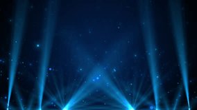 Blue spotlight loop live staging, illuminating Light bulbs for the stage. Light bulb background. Flashes, paparazzi. Stage with spot lighting, shining empty holiday show, award Ceremony advertising - Powered by Shutterstock - Get 15% off with code: PIKWIZARD15