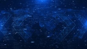 Futuristic Digital World Map Background animation, users worldwide connection. Global social media network web 3.0 Banking payment blockchain technology Technology, digital interface information cyber - Powered by Shutterstock - Get 15% off with code: PIKWIZARD15