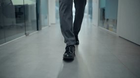 Businessman legs stepping office floor going on meeting closeup. Unrecognizable man director walking grey vestibule alone. Successful professional worker strolling to private cabinet in elegant shoes  - Powered by Shutterstock - Get 15% off with code: PIKWIZARD15