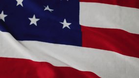 American flag waving as gold confetti appearing then drifting after light shifts celebrating unity. Patriotism, celebration, jubilation, festivity, elegance, movement, grandeur - Powered by Shutterstock - Get 15% off with code: PIKWIZARD15