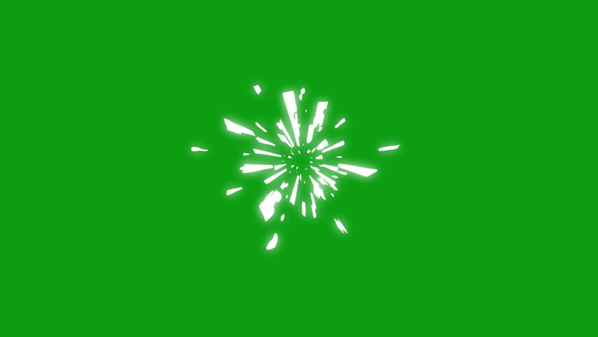 White cartoon fireworks, Bright fireworks particular flare animation in celebration style effect on green screen background.