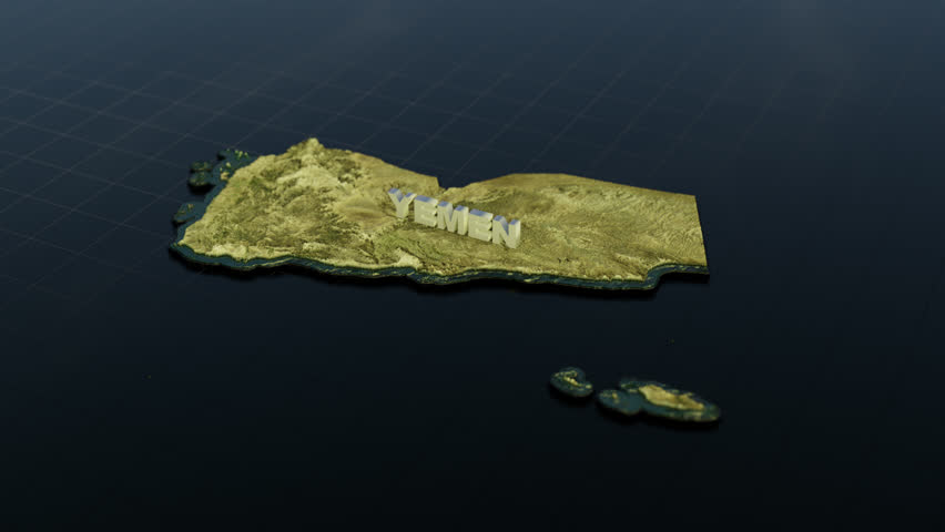 Realistic 3D Yemen map with textured surface and simple elevation. Great for visualizations, presentations, and backgrounds. Clean, high-resolution render with subtle topographic detail.