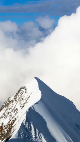 Mont Blanc mountain in Courmayeur in time lapse, France