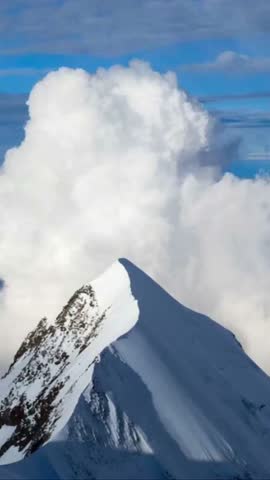 Mont Blanc mountain in Courmayeur in time lapse, France