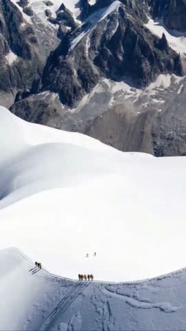 Mont Blanc mountain in Courmayeur in aerial view, France