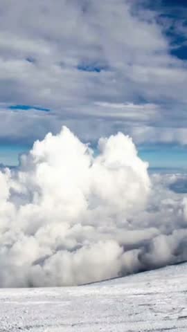 Mont Blanc mountain in Courmayeur in time lapse, France