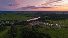 Holographic Skyscrapers Rising Over Rural Landscape Drone Hyperlapse of Digital Transformation - Powered by Shutterstock - Get 15% off with code: PIKWIZARD15