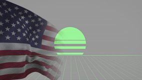 Confetti bursting from behind logo, scattering and swirling while flag waving, honoring patriotism. Celebration, patriotism, festivity, digital, abstract, vibrant, energetic - Powered by Shutterstock - Get 15% off with code: PIKWIZARD15