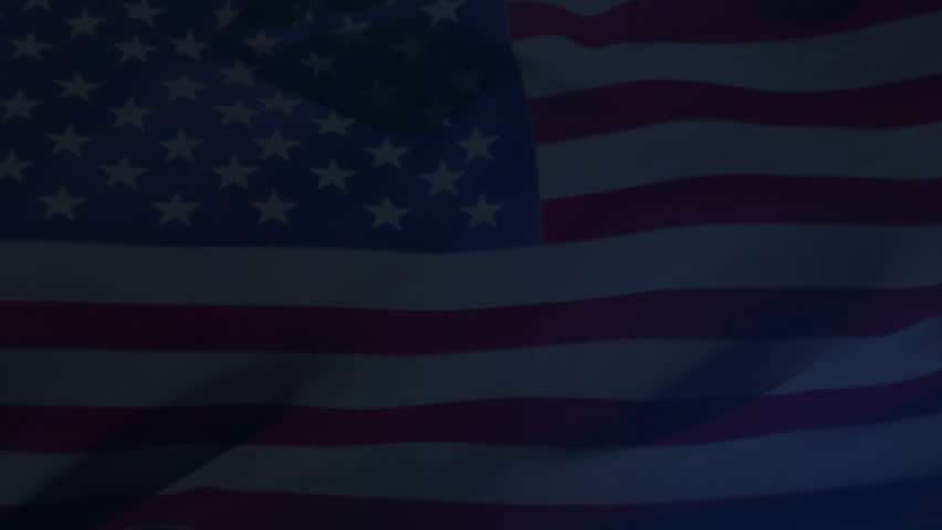 At start American flag rippling blue particles drifting then fading into dark blue background. Patriotism, digital art, minimalism, motion, celebration, cinematic, abstraction - Powered by Shutterstock - Get 15% off with code: PIKWIZARD15
