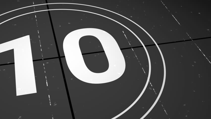 4K Countdown old 10 to 1. Old Movie Countdown Film Reel