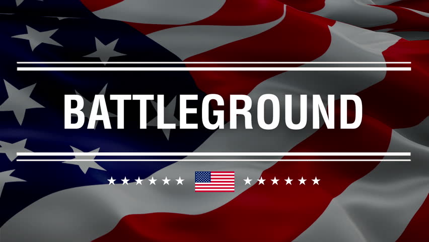 Battleground. A dynamic battleground text background video banner prominently features the USA flag waving proudly in the breeze, its vibrant colors of red, white, and blue standing out boldly. This

