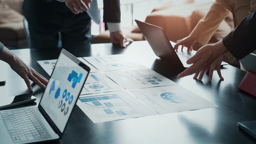 Financial technology concept for business people meeting