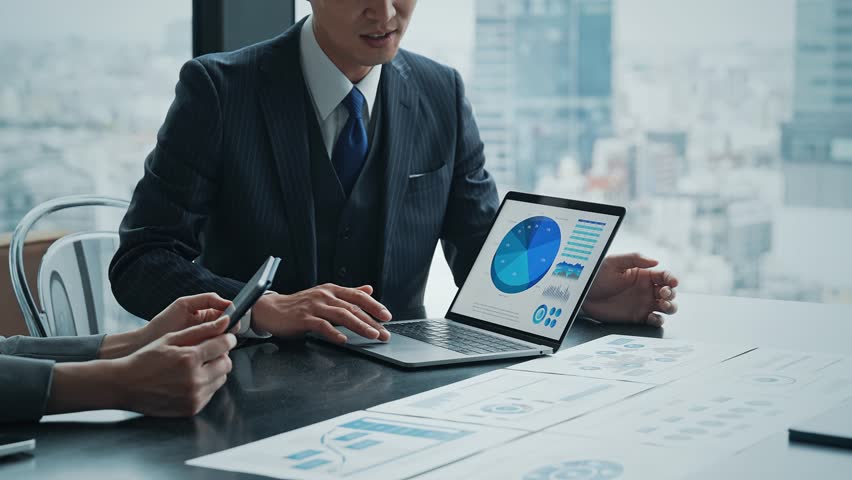 Financial technology concept for business people meeting