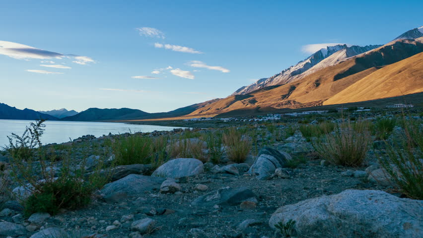 Timelapse of sunrise at Pangong lake, Ladakh, Jammu and Kashmi, India