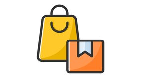 animated shopping bag icon. Perfect for website, digital, online, computer, animation, technology, internet, retail, store, marketing, website, commerce, web, shop, delivery, market, network - Powered by Shutterstock - Get 15% off with code: PIKWIZARD15