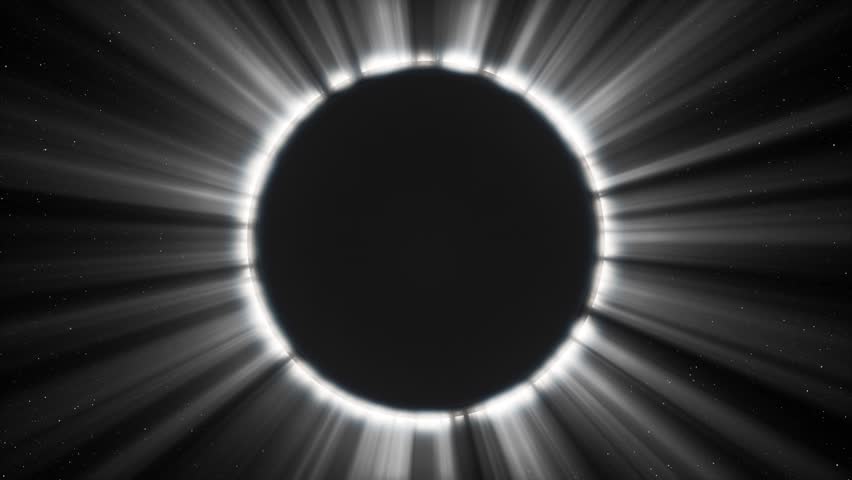 Coronal Light: Visualizing a Solar Eclipse in Space. 4K Animation. 3D Illustration