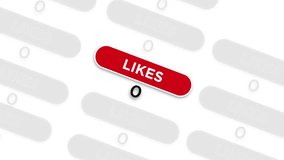Social media likes counter, thumb up number increasing animation isolated on white background - Powered by Shutterstock - Get 15% off with code: PIKWIZARD15