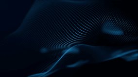 Abstract blue wave form animated loop with blue light digital effect on black background. Network communication wave signal technology futuristic concept. - Powered by Shutterstock - Get 15% off with code: PIKWIZARD15